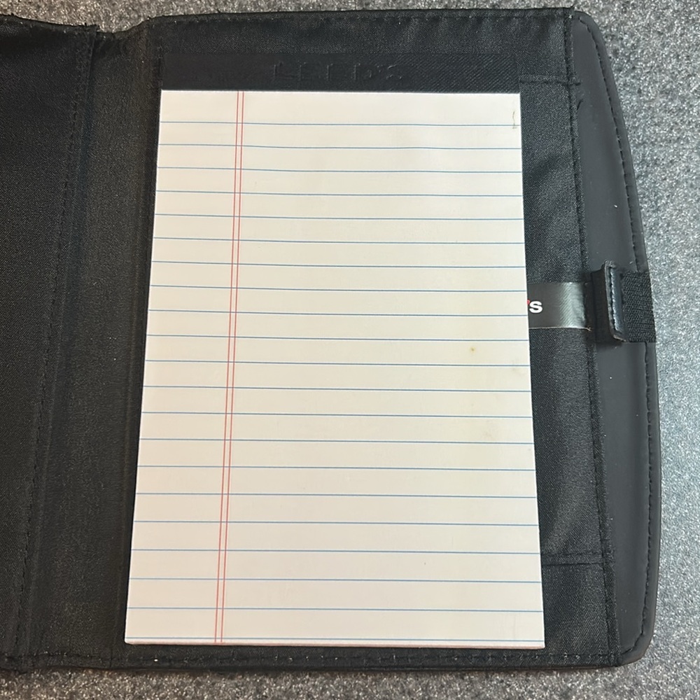 Black Leather Notepad Case - Picture 2 of 3